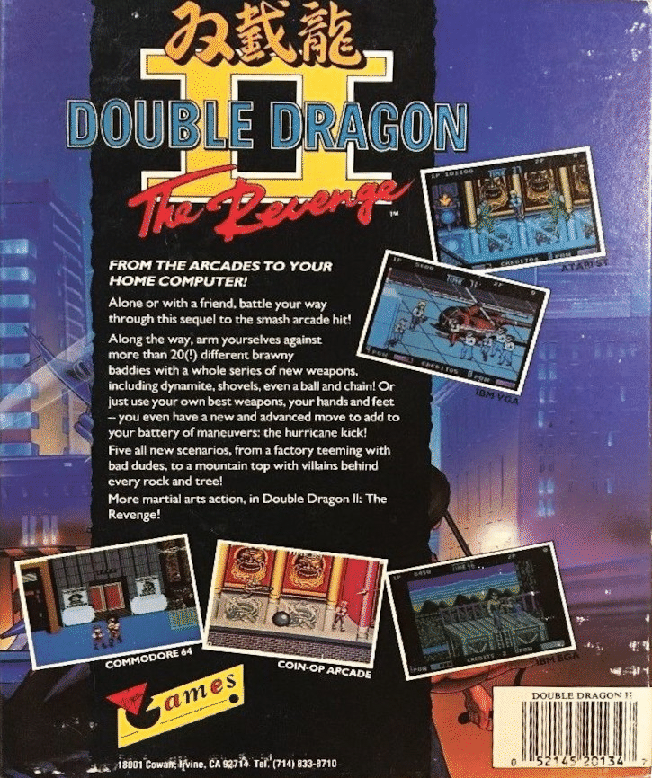 Double Dragon II the Revenge box art for Commodore 64